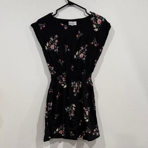 APRICOT Black Midi Dress with Floral Accents